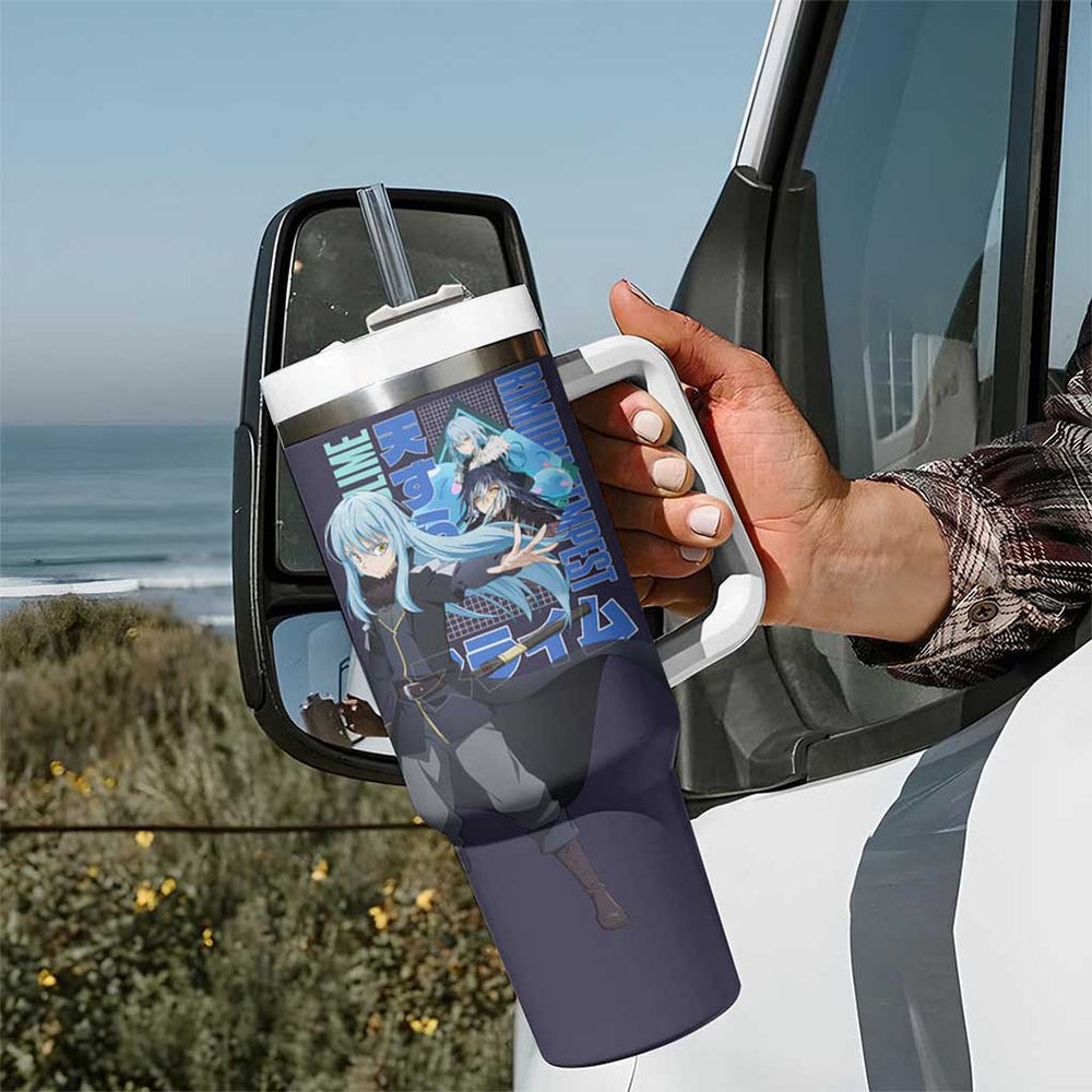 Rimuru Tempest V3 That Time I Got Reincarnated as a Slime Tumbler With Handle Anime Style TS04 Rimuru Tempest V3 That Time I Got Reincarnated as a Slime Tumbler With Handle Anime Style TS04