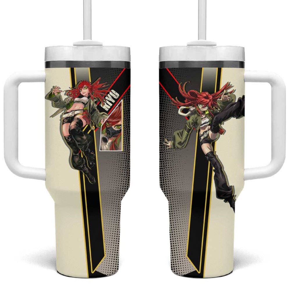 Riyo Blade Dancer Tumbler With Handle Grunge Manga Illustration Style TS04 Riyo Blade Dancer Tumbler With Handle Grunge Manga Illustration Style TS04