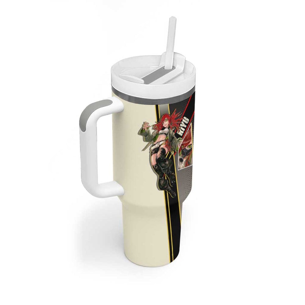 Riyo Blade Dancer Tumbler With Handle Grunge Manga Illustration Style TS04 Riyo Blade Dancer Tumbler With Handle Grunge Manga Illustration Style TS04