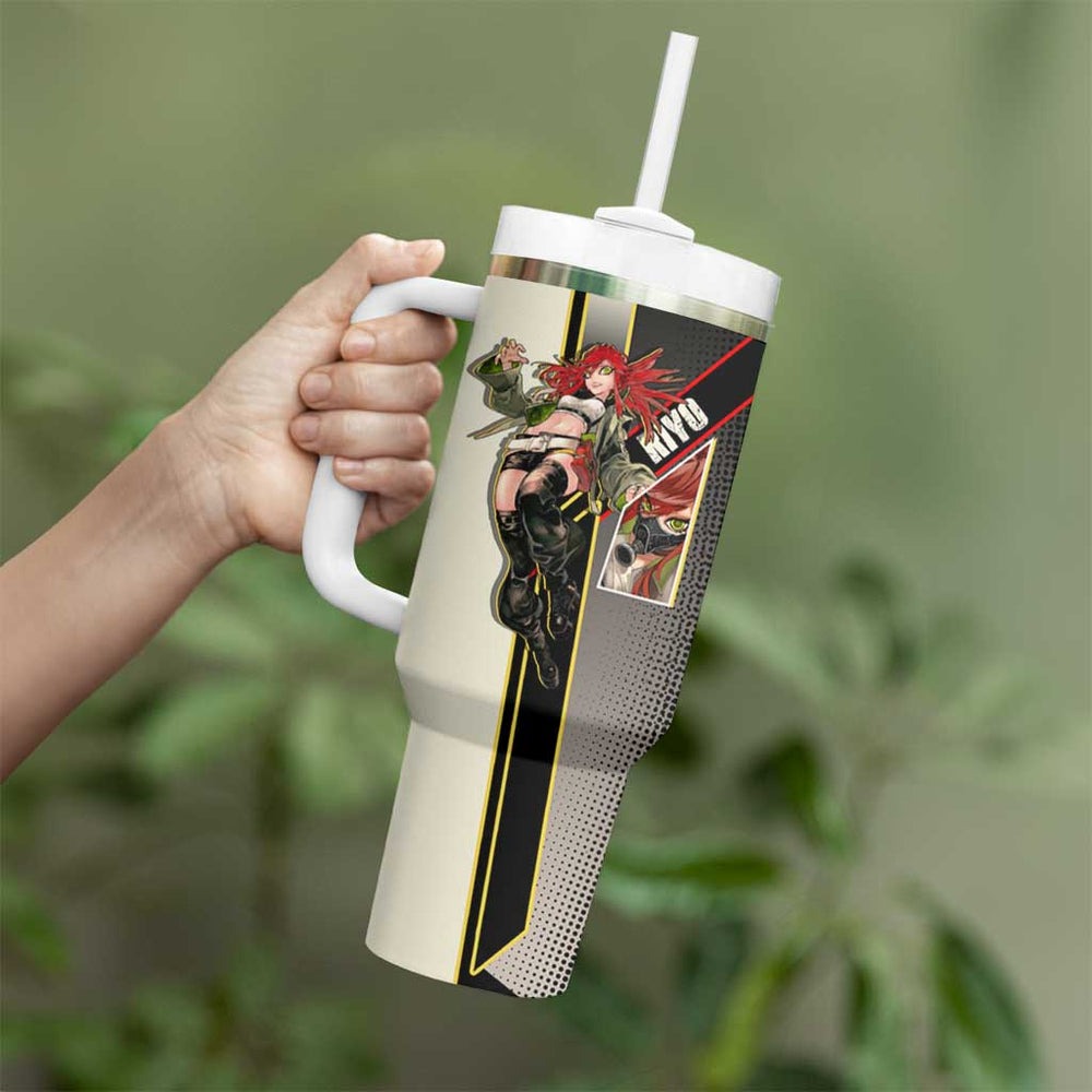 Riyo Blade Dancer Tumbler With Handle Grunge Manga Illustration Style TS04 Riyo Blade Dancer Tumbler With Handle Grunge Manga Illustration Style TS04