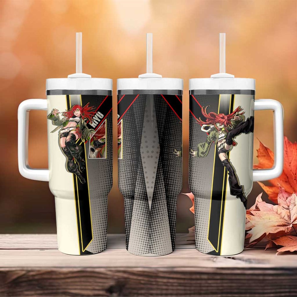 Riyo Blade Dancer Tumbler With Handle Grunge Manga Illustration Style TS04 Riyo Blade Dancer Tumbler With Handle Grunge Manga Illustration Style TS04