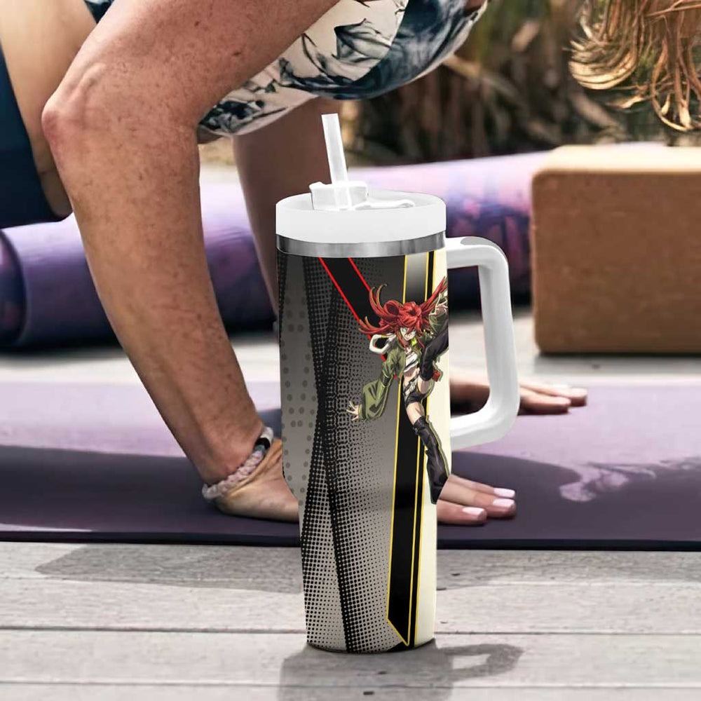 Riyo Blade Dancer Tumbler With Handle Grunge Manga Illustration Style TS04 Riyo Blade Dancer Tumbler With Handle Grunge Manga Illustration Style TS04