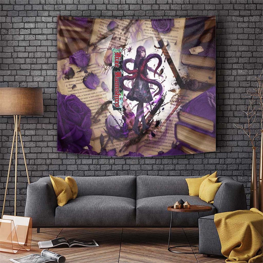 Rize Kamishiro Tokyo Ghoul Tumbler With Handle Gothic Collage Style with Newspaper and Purple Rose Motif TS04 Rize Kamishiro Tokyo Ghoul Tumbler With Handle Gothic Collage Style with Newspaper and Purple Rose Motif TS04
