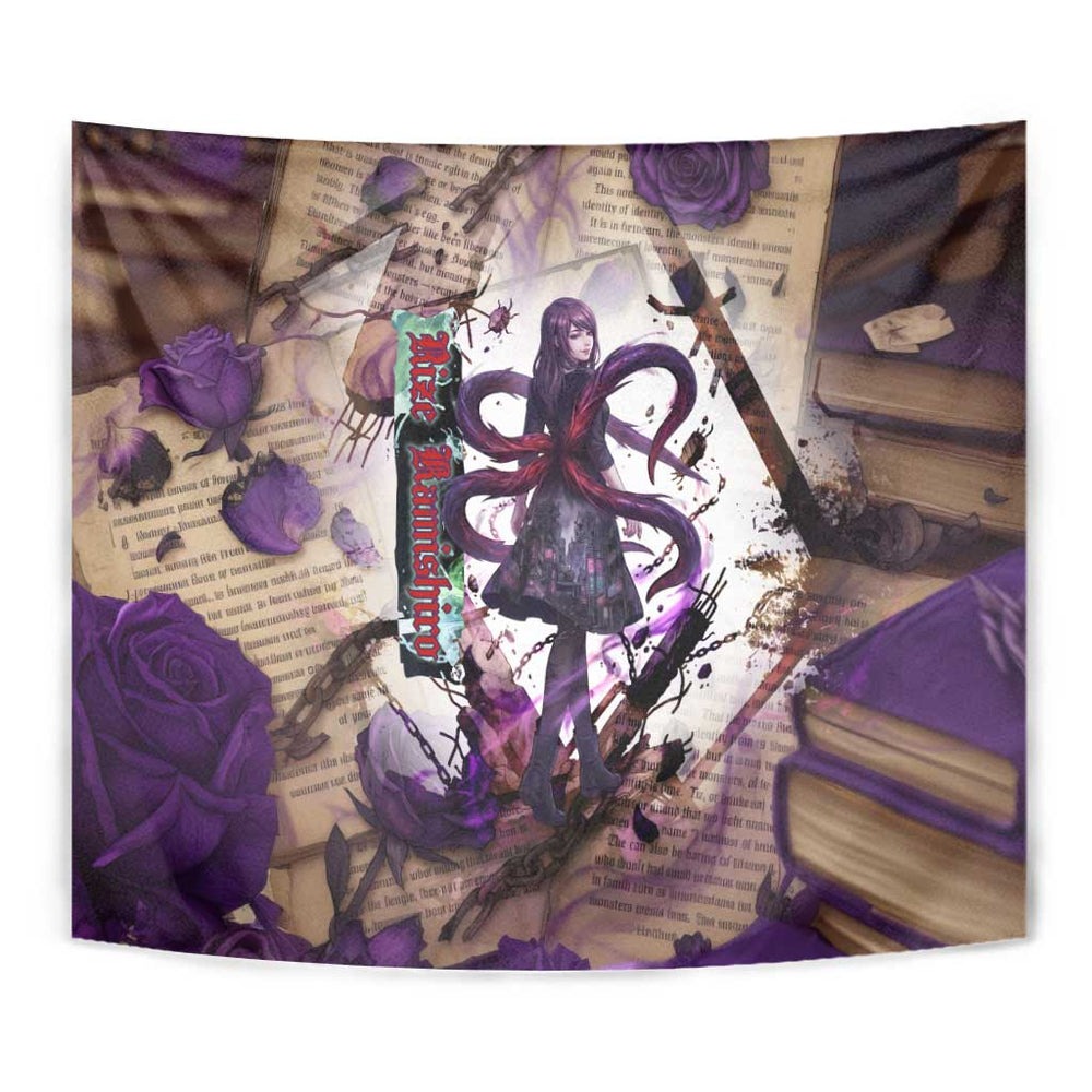 Rize Kamishiro Tokyo Ghoul Tumbler With Handle Gothic Collage Style with Newspaper and Purple Rose Motif TS04 Rize Kamishiro Tokyo Ghoul Tumbler With Handle Gothic Collage Style with Newspaper and Purple Rose Motif TS04