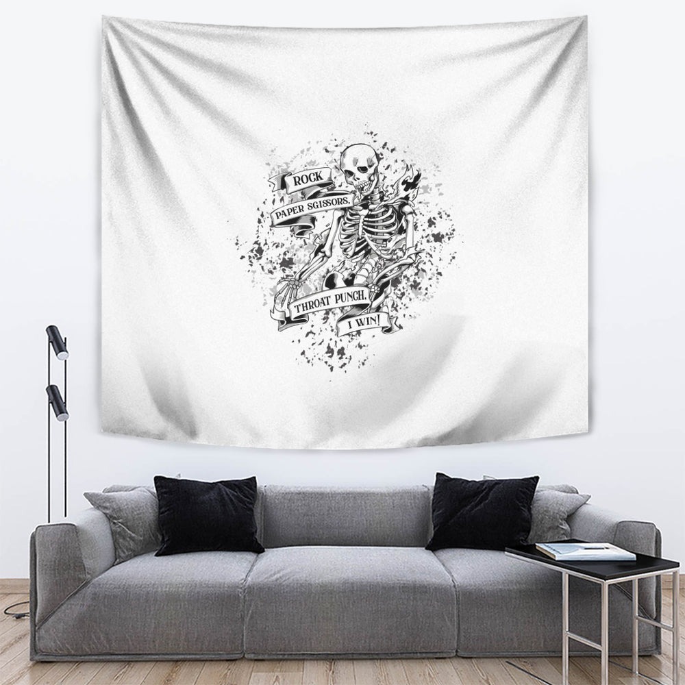 Rock Paper, Sgissors Throat Pungh I Win Tapestry TS04
