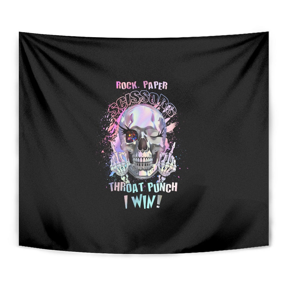 Rock Paper Throat Punch I Win Tapestry TS04 Rock Paper Throat Punch I Win Tapestry TS04