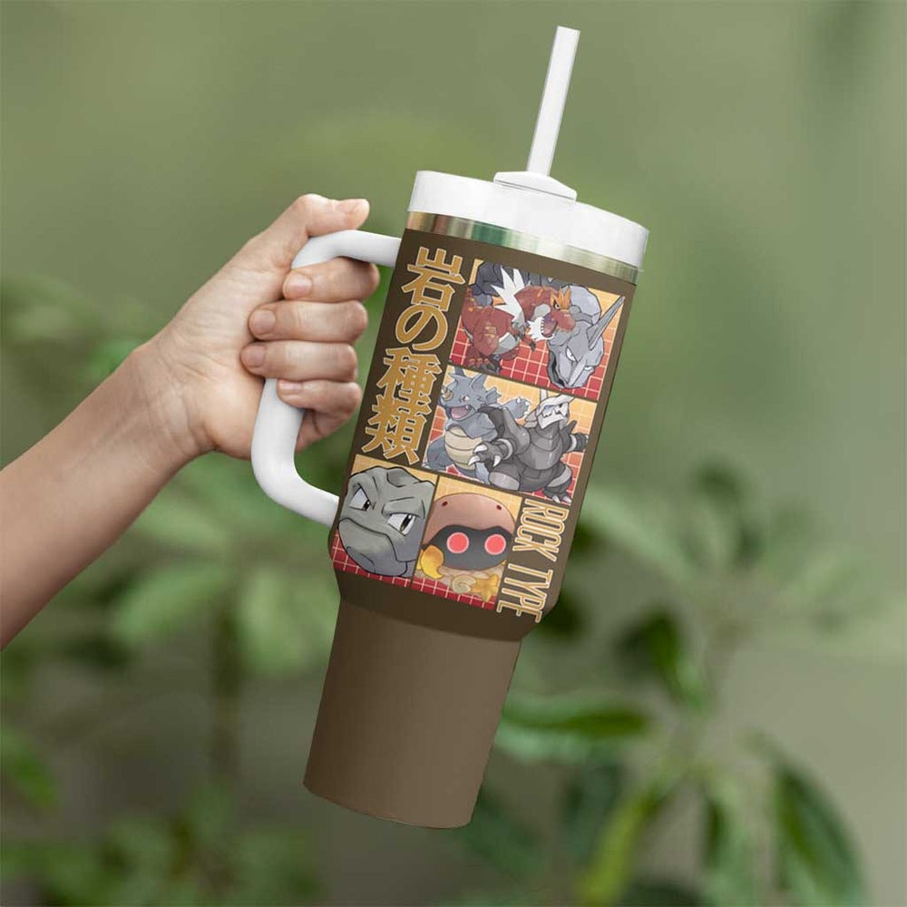 Rock Type Poke Tumbler With Handle Japan Anime Style TS04 Rock Type Poke Tumbler With Handle Japan Anime Style TS04