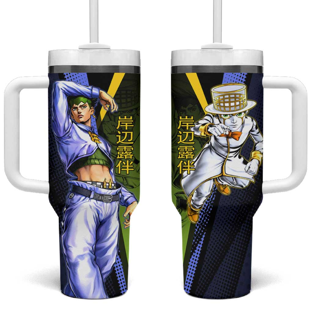 Rohan Kishibe JoJos Bizarre Adventure Tumbler With Handle with Heaven's Door Stand and Manga Style TS04