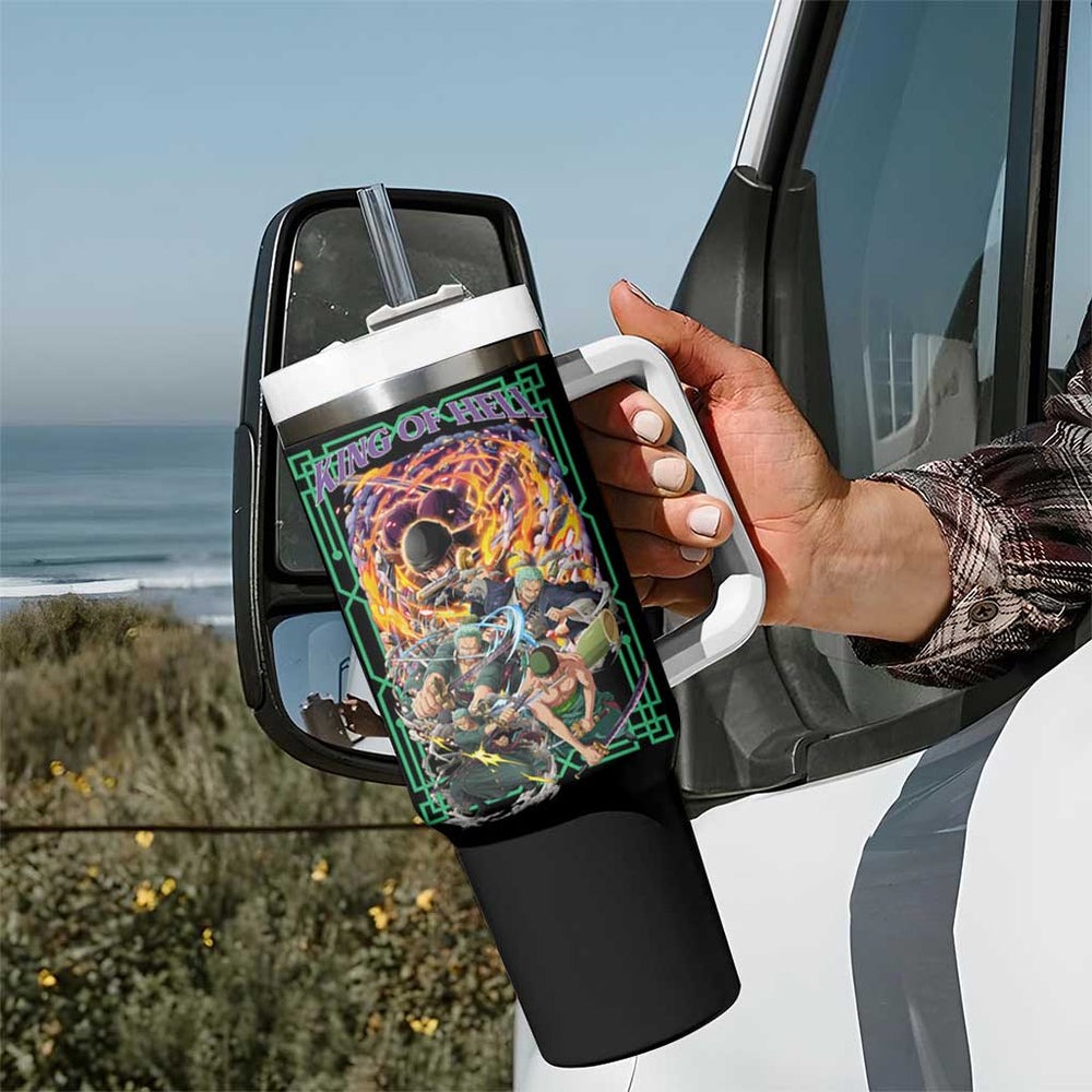 Roronoa Zoro V4 One Piece Tumbler With Handle Anime Style TS04 Roronoa Zoro V4 One Piece Tumbler With Handle Anime Style TS04
