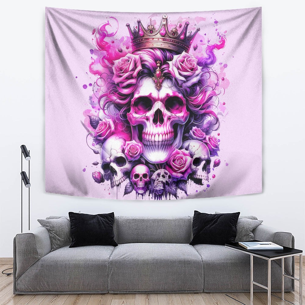 Rose Skull Tapestry Bitch I'm Not A Princess I'm The Fucking Queen DT01 Rose Skull Tapestry Bitch I'm Not A Princess I'm The Fucking Queen DT01