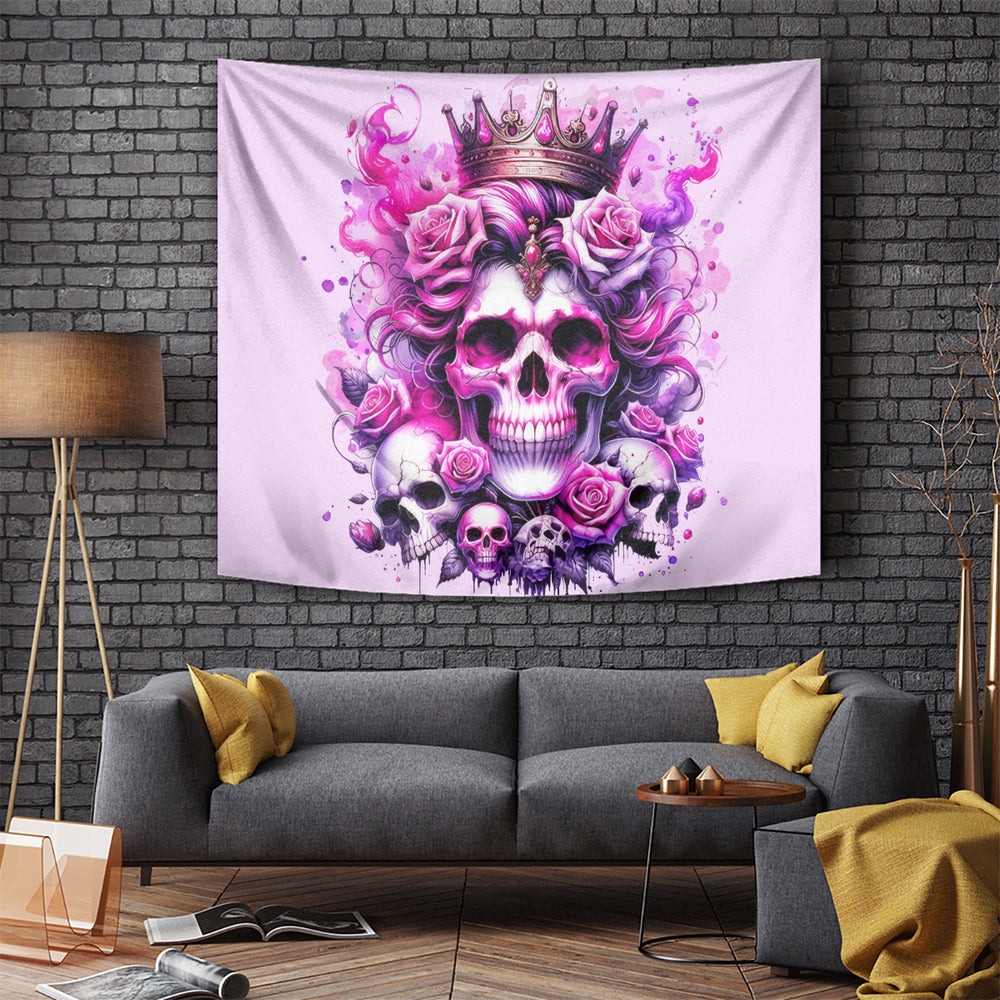 Rose Skull Tapestry Bitch I'm Not A Princess I'm The Fucking Queen DT01 Rose Skull Tapestry Bitch I'm Not A Princess I'm The Fucking Queen DT01
