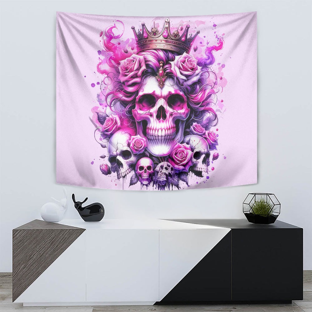 Rose Skull Tapestry Bitch I'm Not A Princess I'm The Fucking Queen DT01 Rose Skull Tapestry Bitch I'm Not A Princess I'm The Fucking Queen DT01