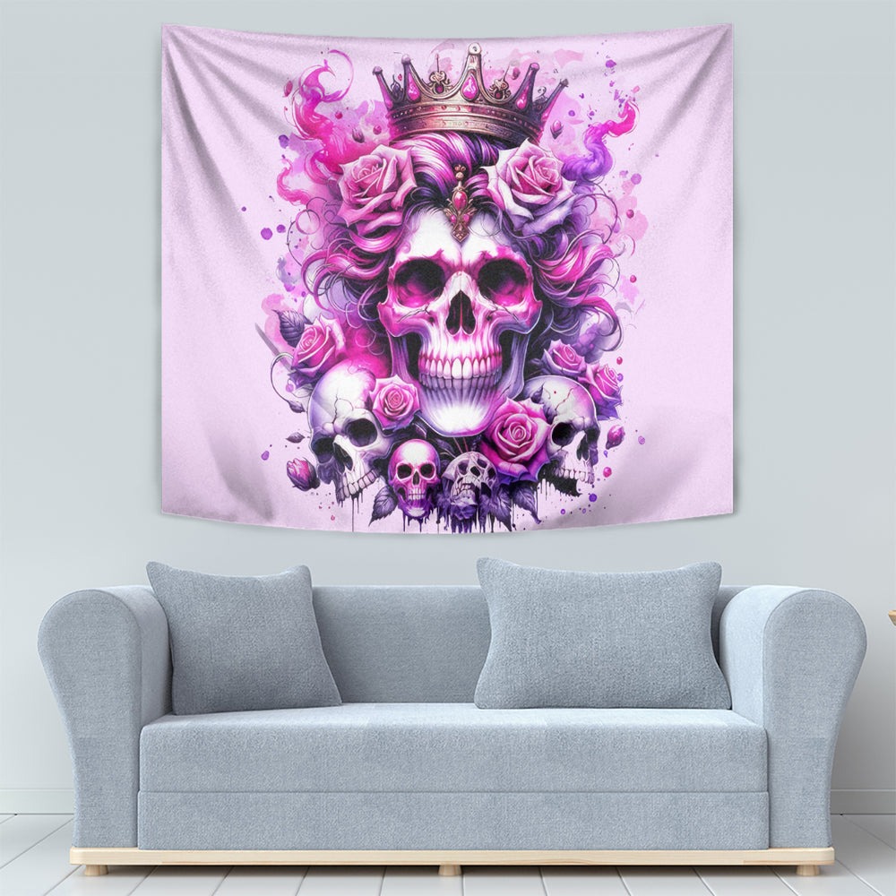 Rose Skull Tapestry Bitch I'm Not A Princess I'm The Fucking Queen DT01 Rose Skull Tapestry Bitch I'm Not A Princess I'm The Fucking Queen DT01