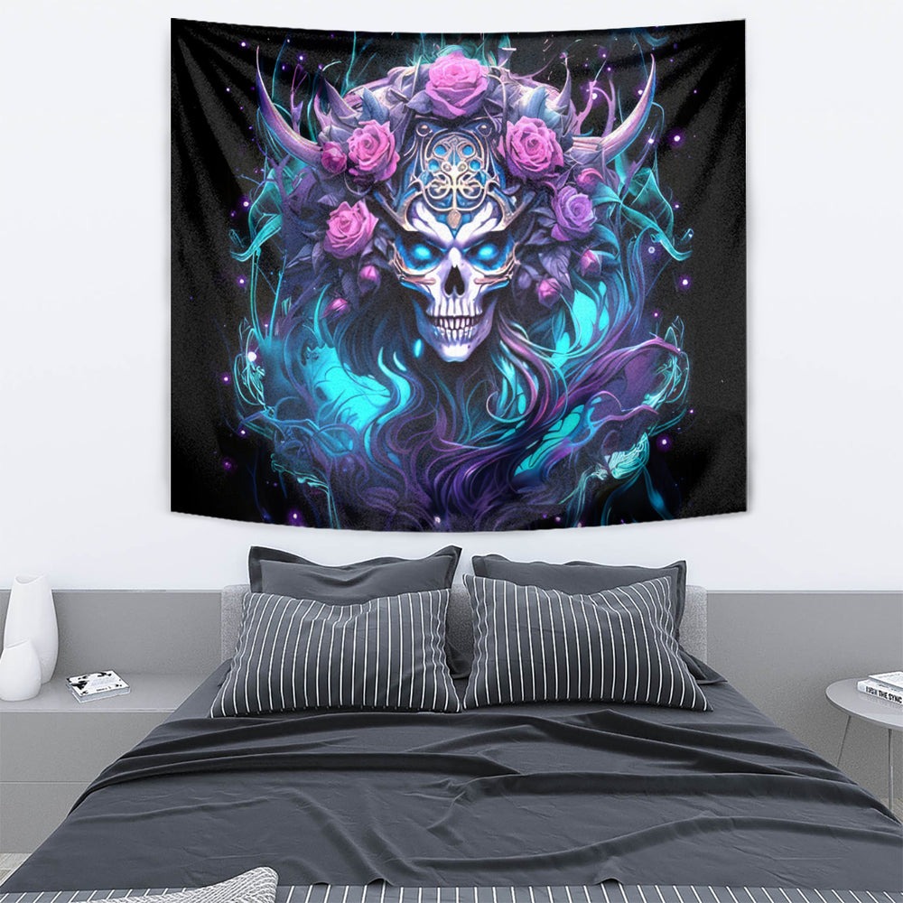 Rose Skull Tapestry I'm Never Alone My Demon Are With Me 247 DT01 Rose Skull Tapestry I'm Never Alone My Demon Are With Me 247 DT01