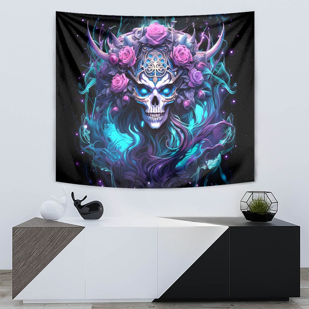 Rose Skull Tapestry I'm Never Alone My Demon Are With Me 247 DT01 Rose Skull Tapestry I'm Never Alone My Demon Are With Me 247 DT01