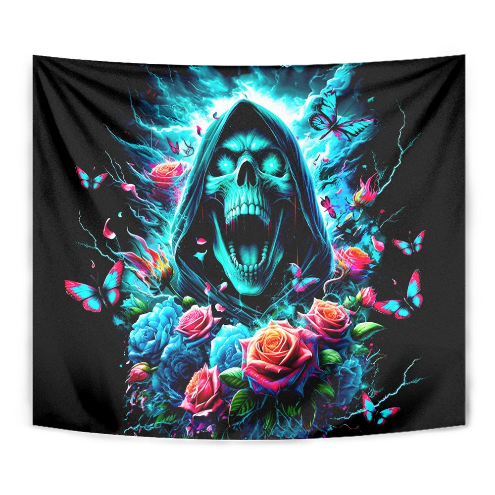 Rose Skull Tapestry She Whispered Back Iam The Storm DT01 Rose Skull Tapestry She Whispered Back Iam The Storm DT01