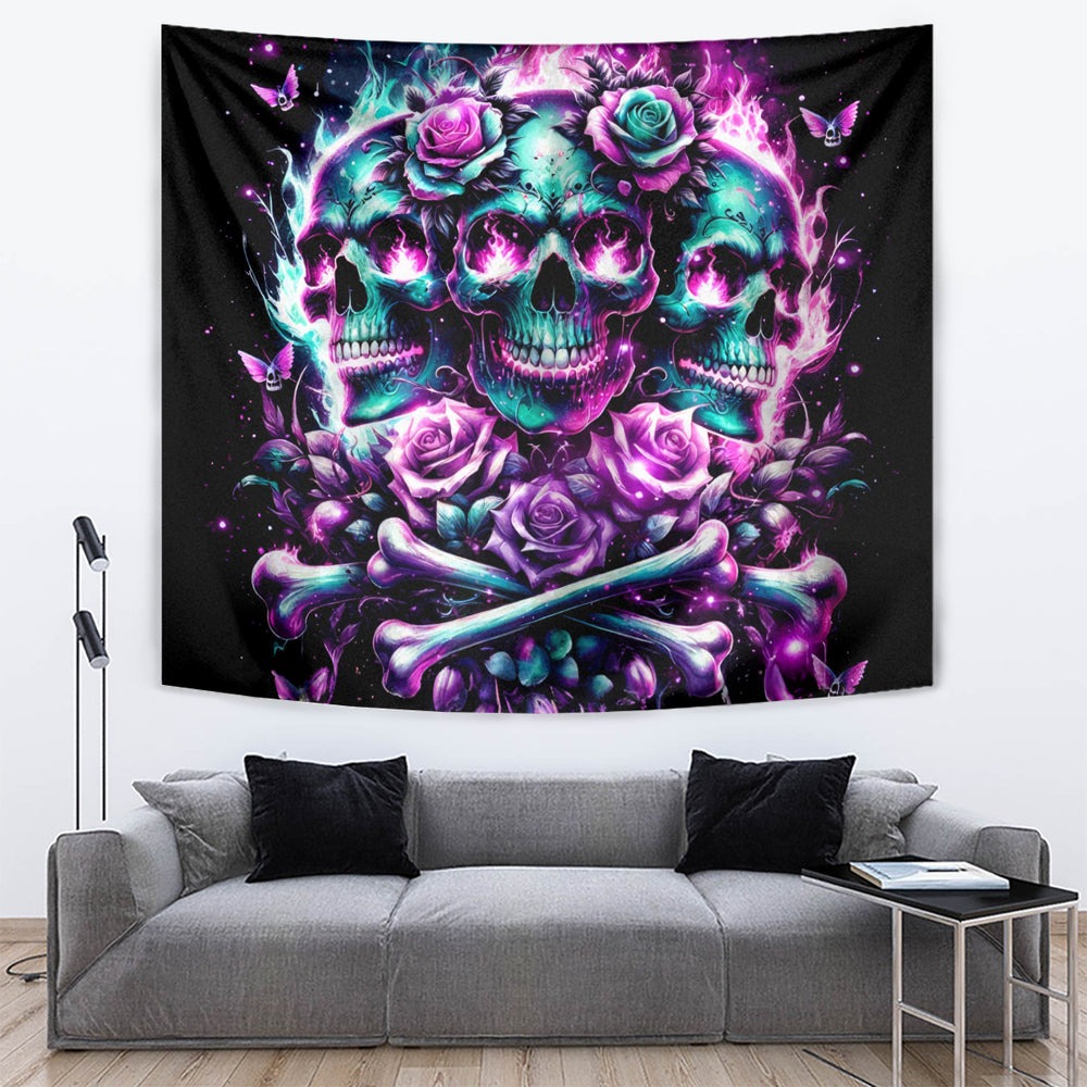 Rose Skull Tapestry Stuck Between IDK IDC And IDGAF DT01 Rose Skull Tapestry Stuck Between IDK IDC And IDGAF DT01