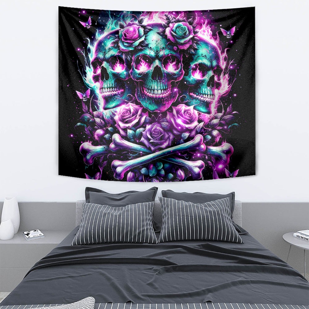 Rose Skull Tapestry Stuck Between IDK IDC And IDGAF DT01 Rose Skull Tapestry Stuck Between IDK IDC And IDGAF DT01