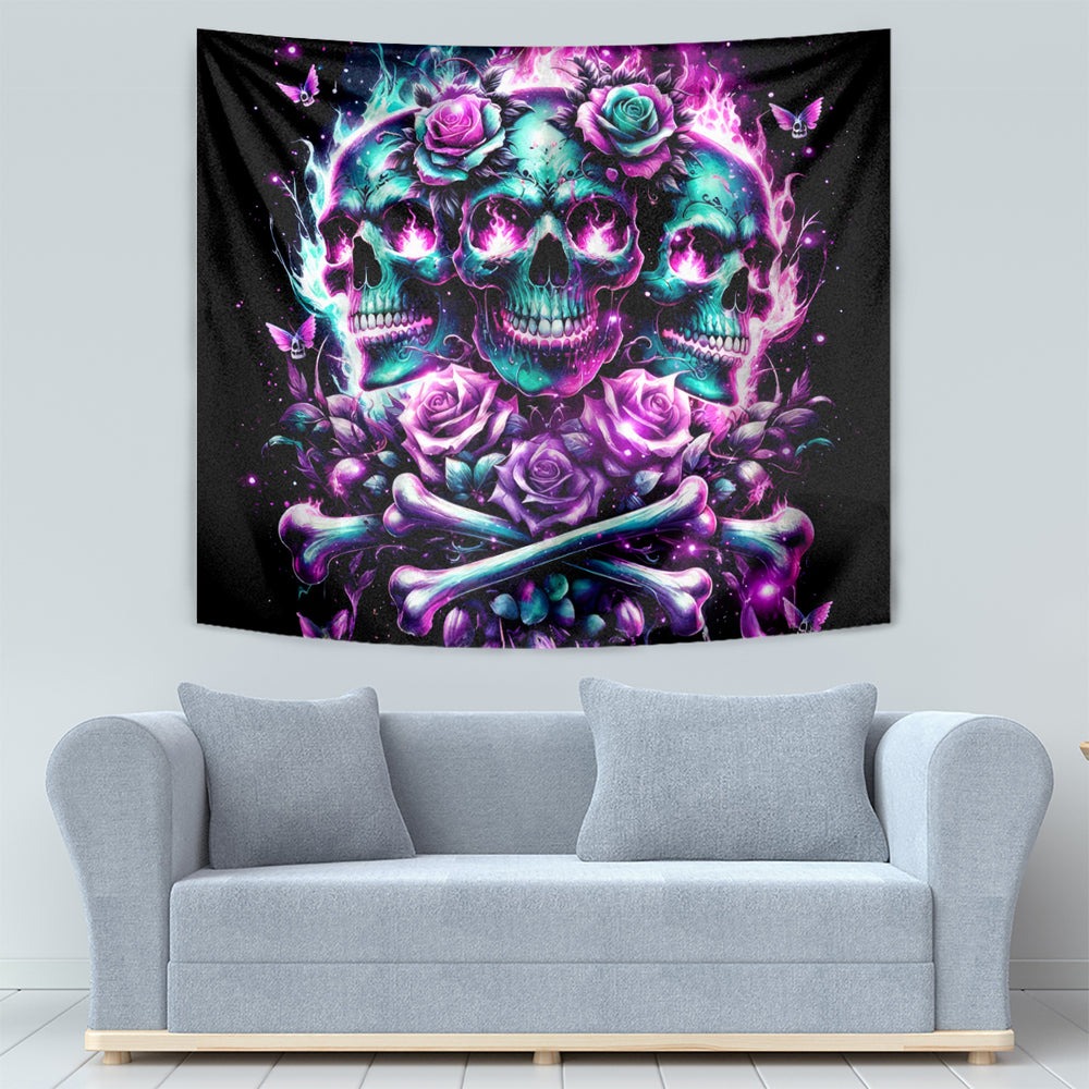 Rose Skull Tapestry Stuck Between IDK IDC And IDGAF DT01 Rose Skull Tapestry Stuck Between IDK IDC And IDGAF DT01