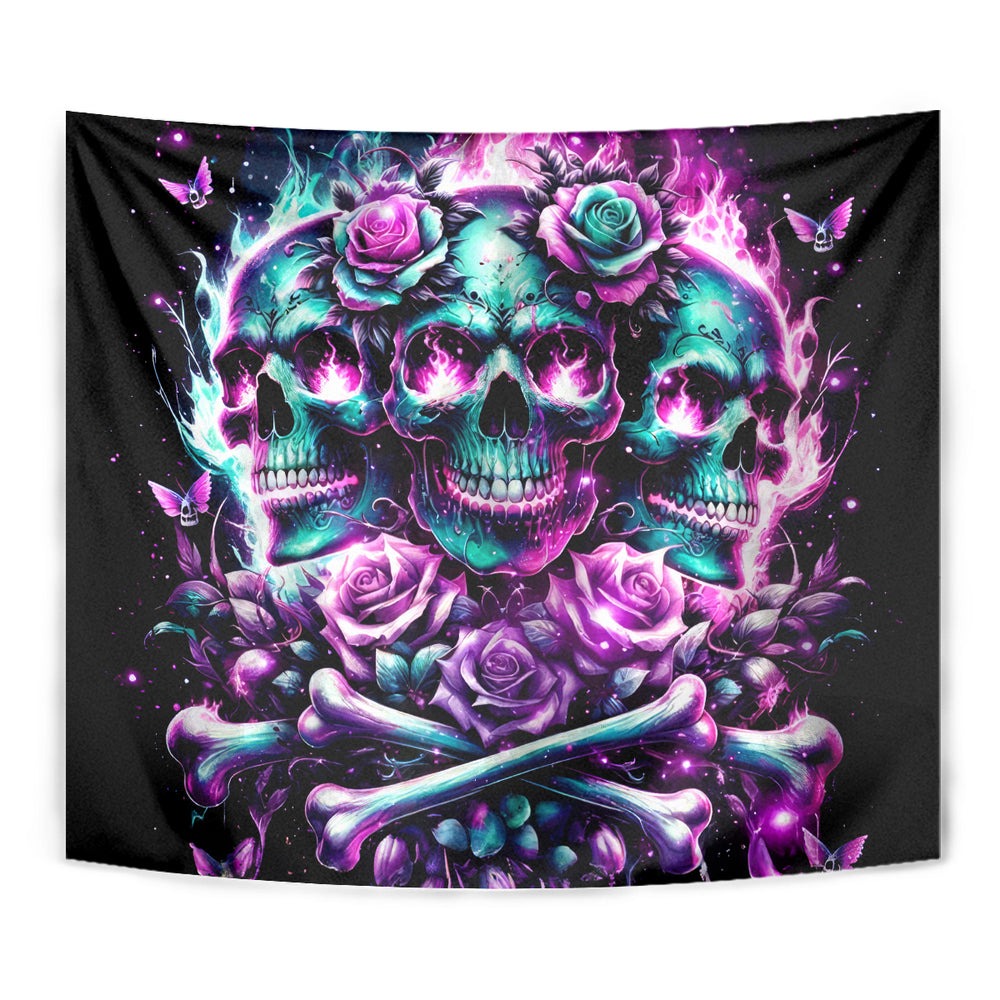 Rose Skull Tapestry Stuck Between IDK IDC And IDGAF DT01 Rose Skull Tapestry Stuck Between IDK IDC And IDGAF DT01
