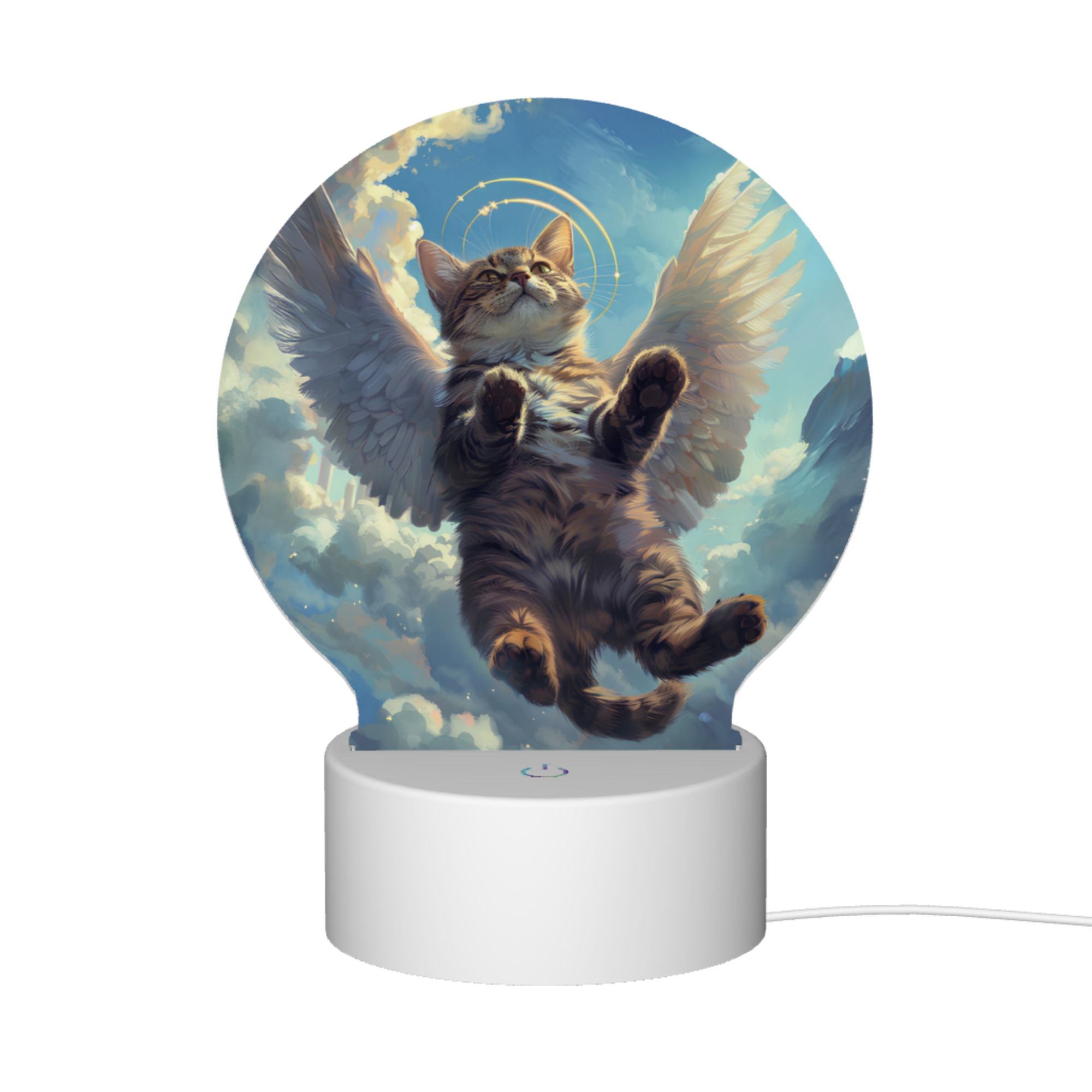 Round Shaped Acrylic Panel Angel Egyptian Mau Cat Night Light – Pet Memorial Decor, LED Light Sign for Egyptian Mau Cat In Heaven Round Shaped Acrylic Panel Angel Egyptian Mau Cat Night Light – Pet Memorial Decor, LED Light Sign for Egyptian Mau Cat In Heaven