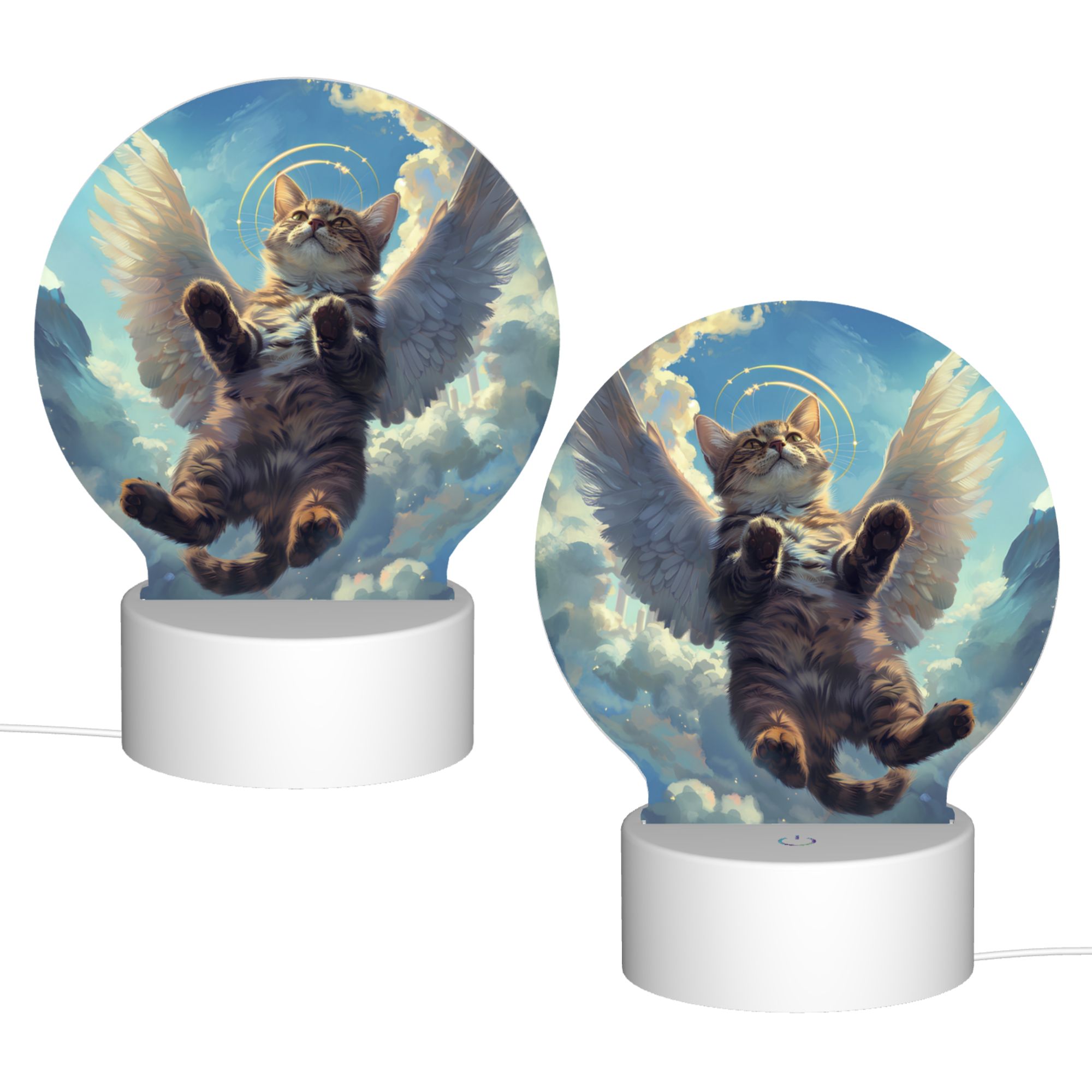 Round Shaped Acrylic Panel Angel Egyptian Mau Cat Night Light – Pet Memorial Decor, LED Light Sign for Egyptian Mau Cat In Heaven Round Shaped Acrylic Panel Angel Egyptian Mau Cat Night Light – Pet Memorial Decor, LED Light Sign for Egyptian Mau Cat In Heaven