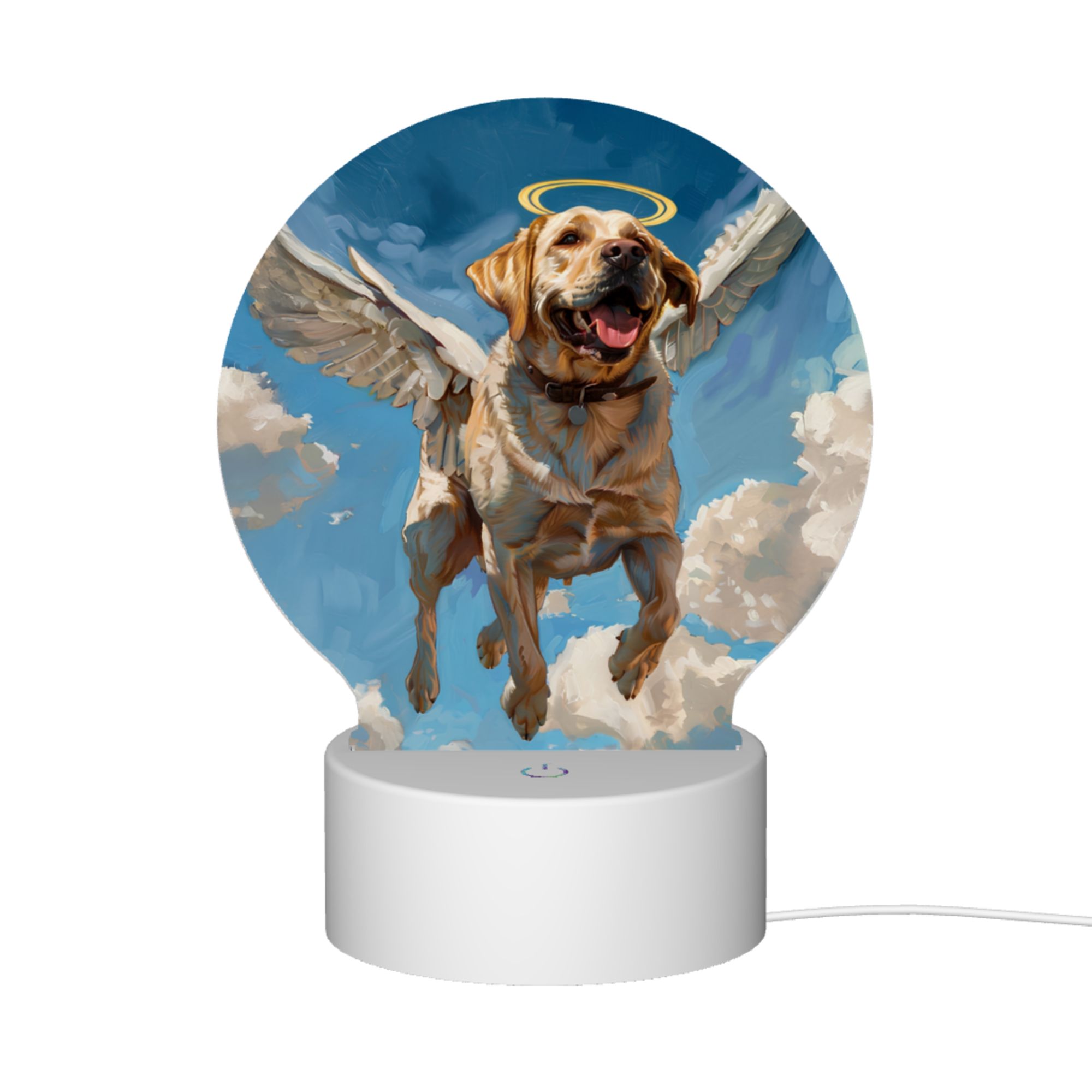 Round Shaped Acrylic Panel Angel Labrador Retriever Night Light – Pet Memorial Decor, LED Light Sign for Labrador Retriever In Heaven Round Shaped Acrylic Panel Angel Labrador Retriever Night Light – Pet Memorial Decor, LED Light Sign for Labrador Retriever In Heaven