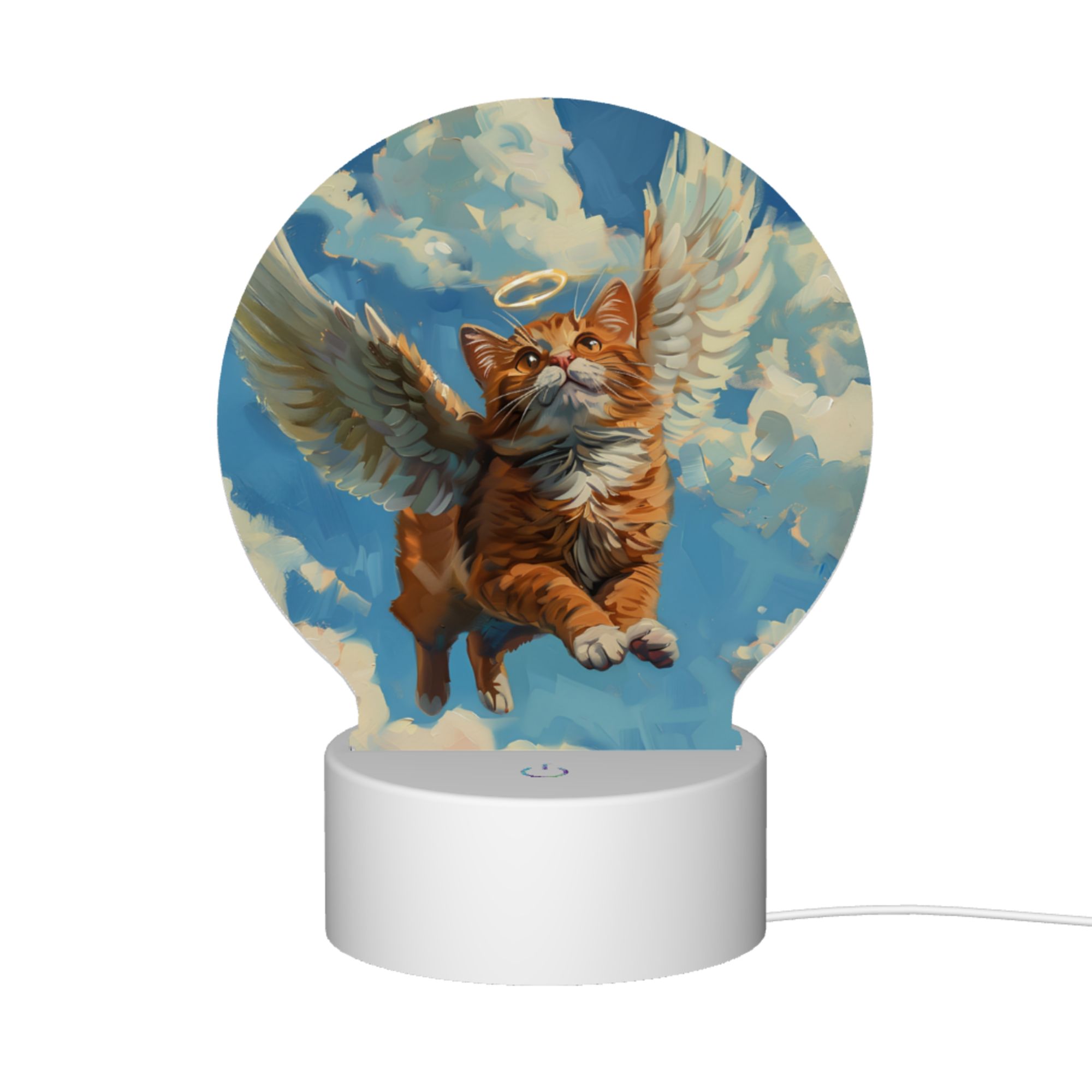 Round Shaped Acrylic Panel Angel Sacannah Cat Night Light – Pet Memorial Decor, LED Light Sign for Sacannah Cat In Heaven Round Shaped Acrylic Panel Angel Sacannah Cat Night Light – Pet Memorial Decor, LED Light Sign for Sacannah Cat In Heaven