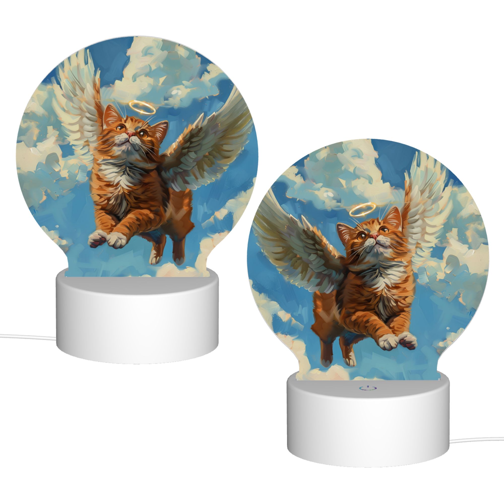 Round Shaped Acrylic Panel Angel Sacannah Cat Night Light – Pet Memorial Decor, LED Light Sign for Sacannah Cat In Heaven Round Shaped Acrylic Panel Angel Sacannah Cat Night Light – Pet Memorial Decor, LED Light Sign for Sacannah Cat In Heaven