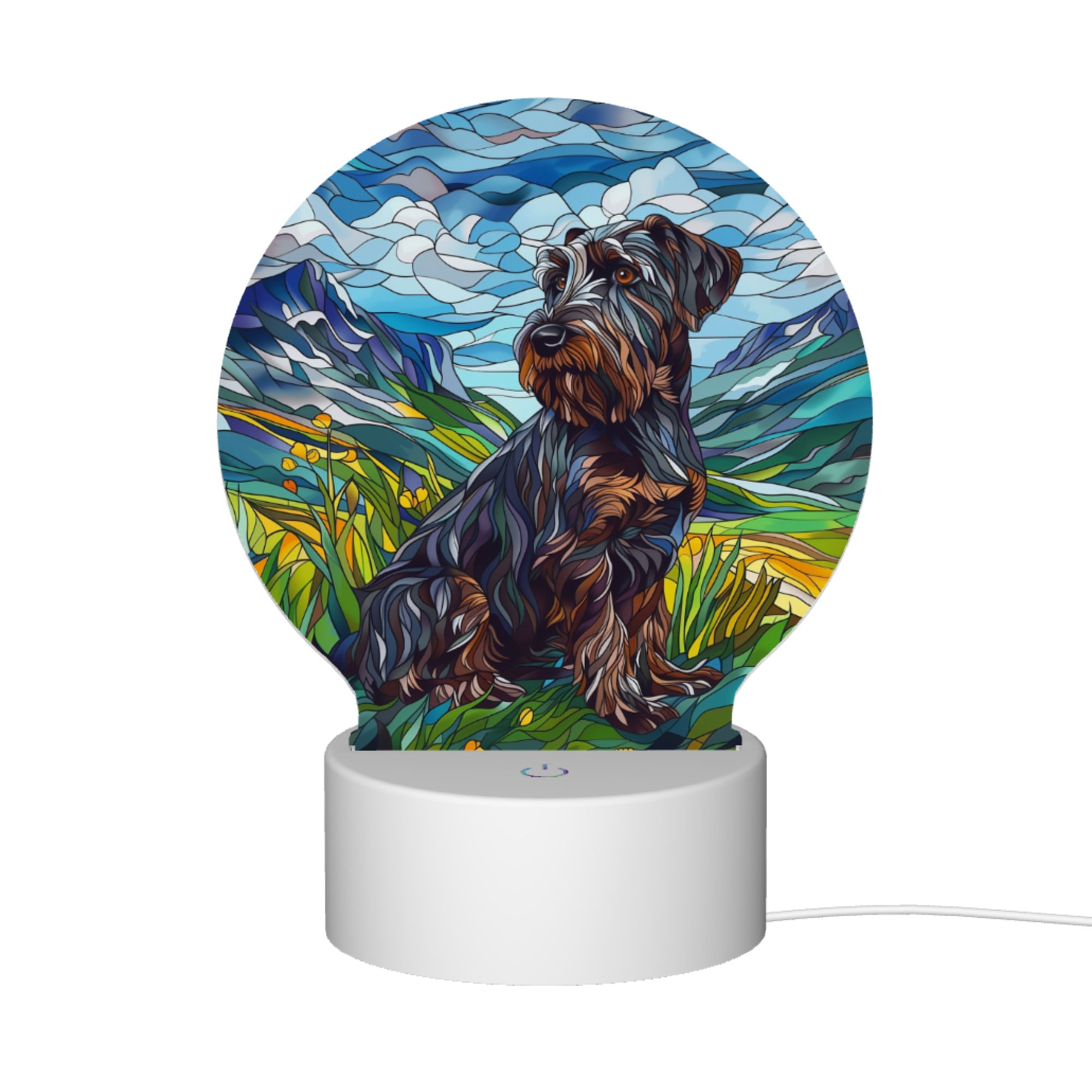 Round Shaped Acrylic Panel Stained Glass Miniature Schnauzer Night Light – LED Light Decor Sign for Miniature Schnauzer Owners Round Shaped Acrylic Panel Stained Glass Miniature Schnauzer Night Light – LED Light Decor Sign for Miniature Schnauzer Owners