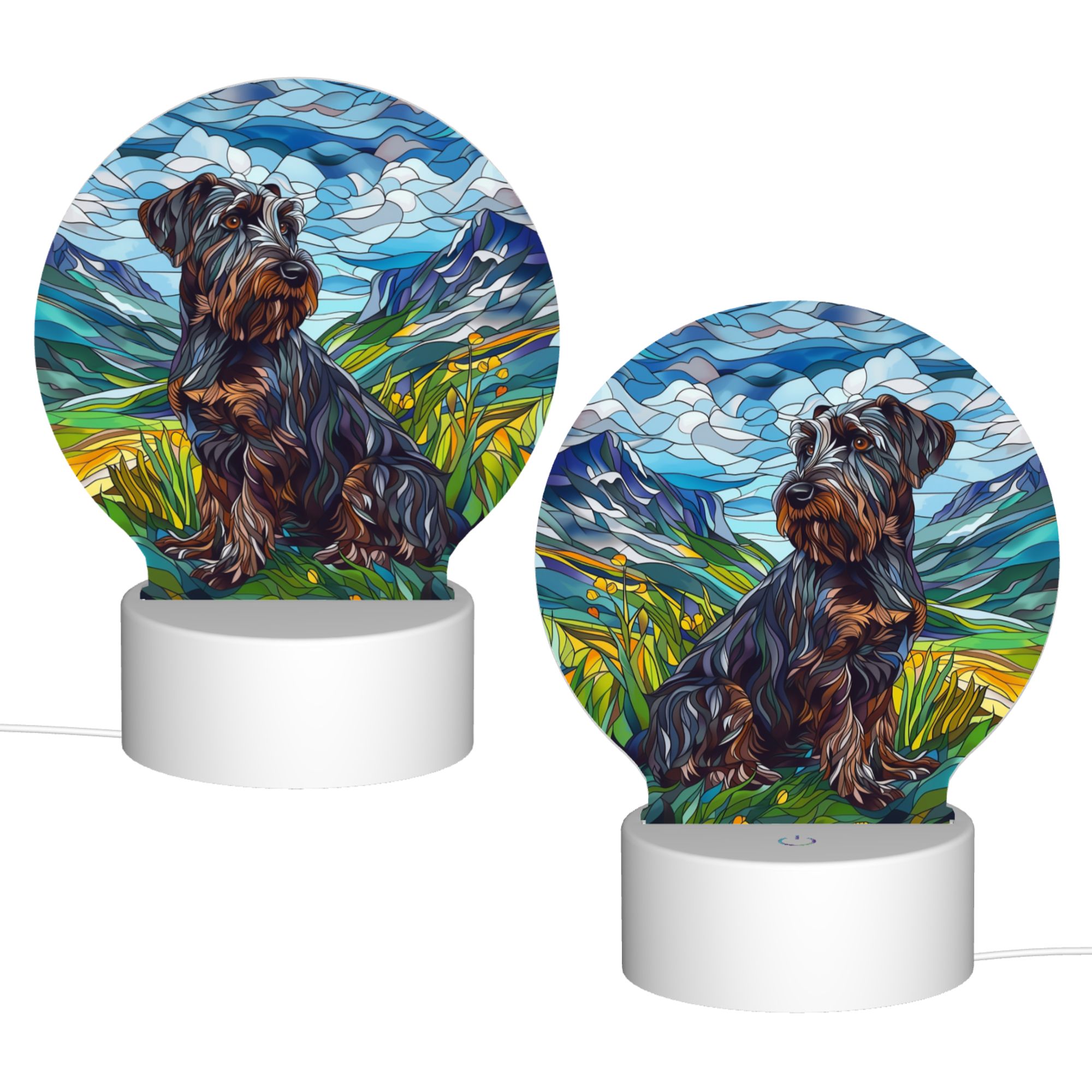 Round Shaped Acrylic Panel Stained Glass Miniature Schnauzer Night Light – LED Light Decor Sign for Miniature Schnauzer Owners Round Shaped Acrylic Panel Stained Glass Miniature Schnauzer Night Light – LED Light Decor Sign for Miniature Schnauzer Owners