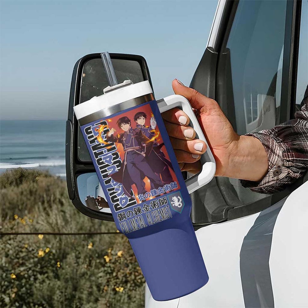 Roy Mustang Fullmetal Alchemist Tumbler With Handle Anime Style TS04 Roy Mustang Fullmetal Alchemist Tumbler With Handle Anime Style TS04