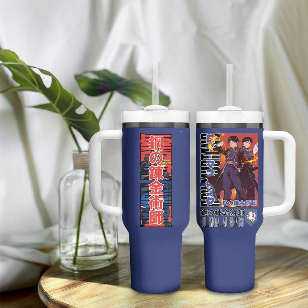 Roy Mustang Fullmetal Alchemist Tumbler With Handle Anime Style TS04 Roy Mustang Fullmetal Alchemist Tumbler With Handle Anime Style TS04