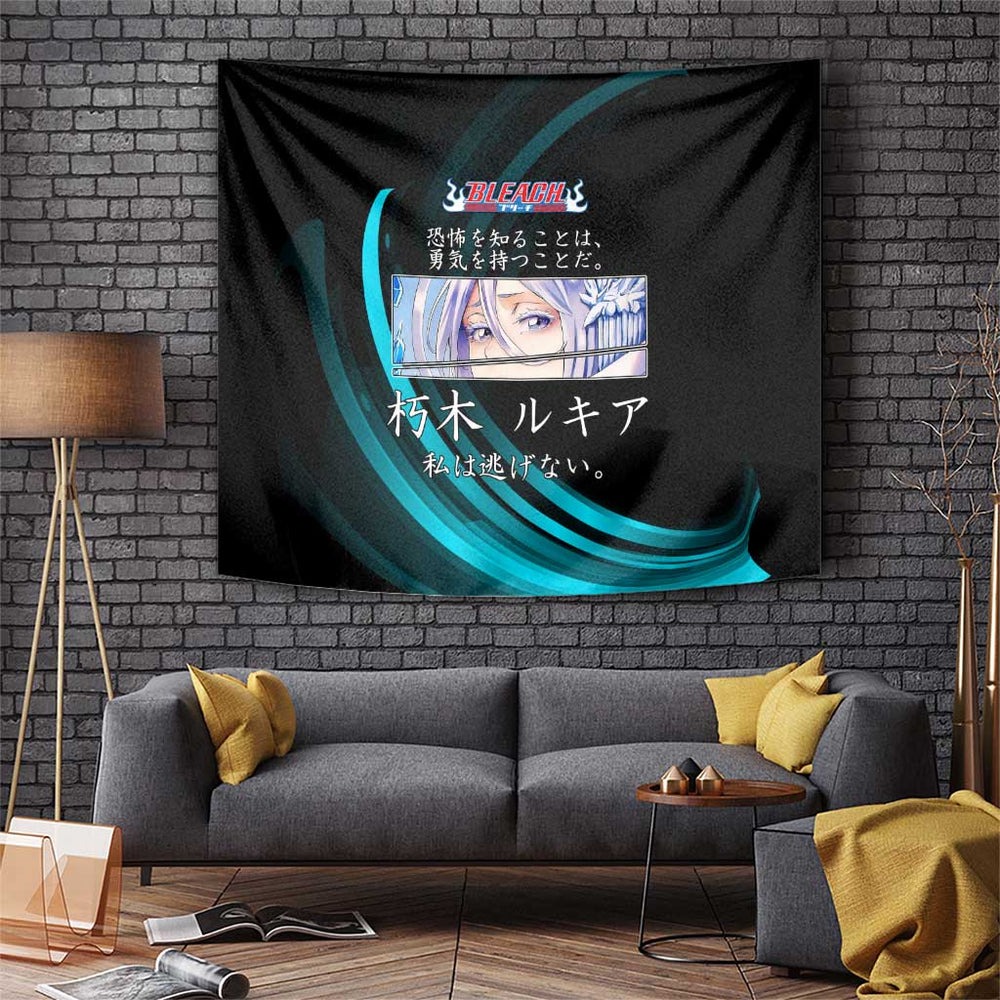 Rukia Kuchiki Bleach Anime Black and Teal Theme Tumbler With Handle with Zanpakuto Pose and Japanese Quote Design TS04 Rukia Kuchiki Bleach Anime Black and Teal Theme Tumbler With Handle with Zanpakuto Pose and Japanese Quote Design TS04