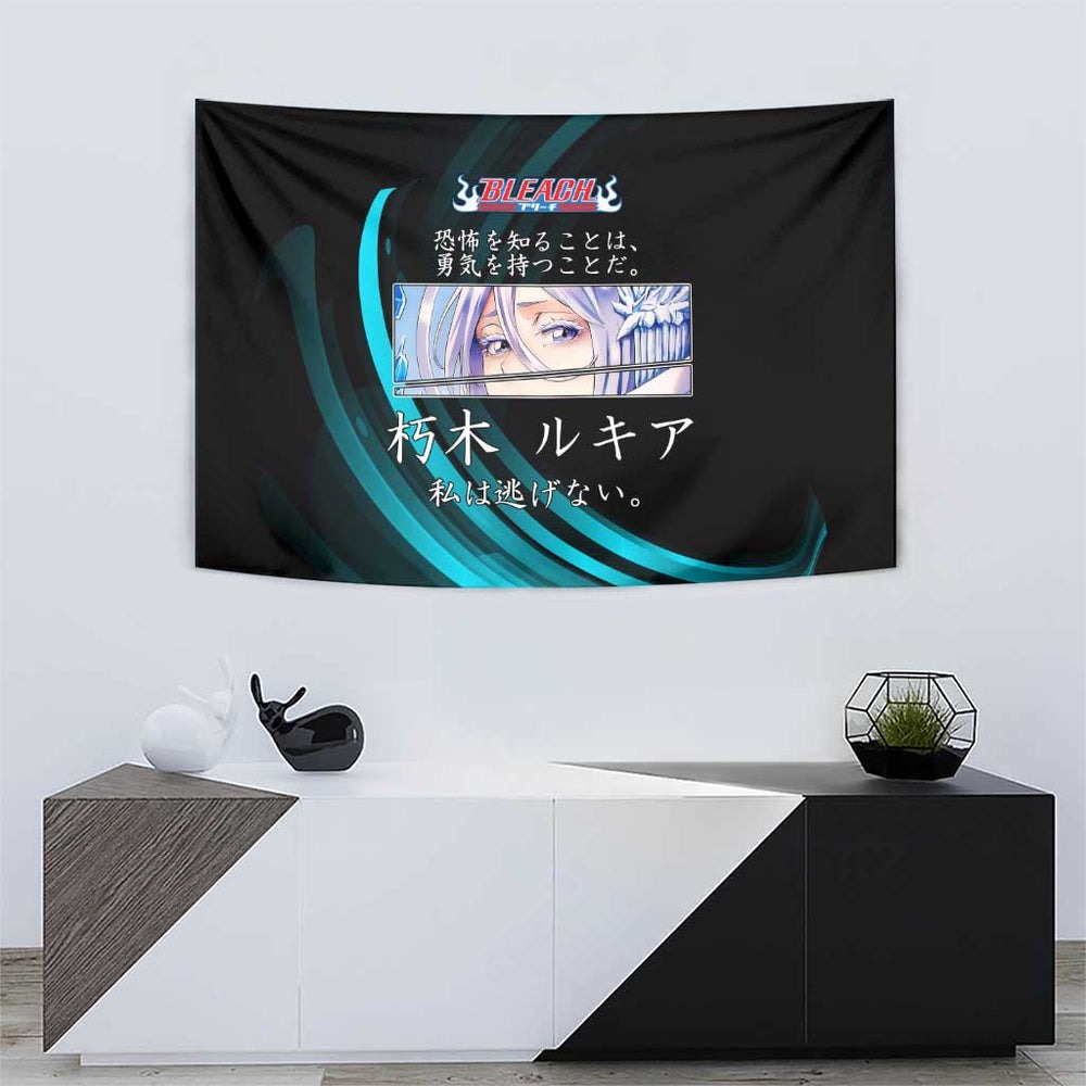 Rukia Kuchiki Bleach Anime Black and Teal Theme Tumbler With Handle with Zanpakuto Pose and Japanese Quote Design TS04 Rukia Kuchiki Bleach Anime Black and Teal Theme Tumbler With Handle with Zanpakuto Pose and Japanese Quote Design TS04