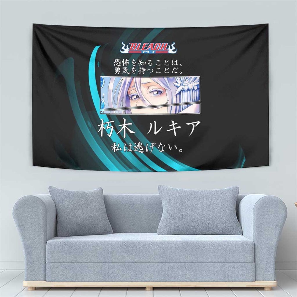 Rukia Kuchiki Bleach Anime Black and Teal Theme Tumbler With Handle with Zanpakuto Pose and Japanese Quote Design TS04 Rukia Kuchiki Bleach Anime Black and Teal Theme Tumbler With Handle with Zanpakuto Pose and Japanese Quote Design TS04