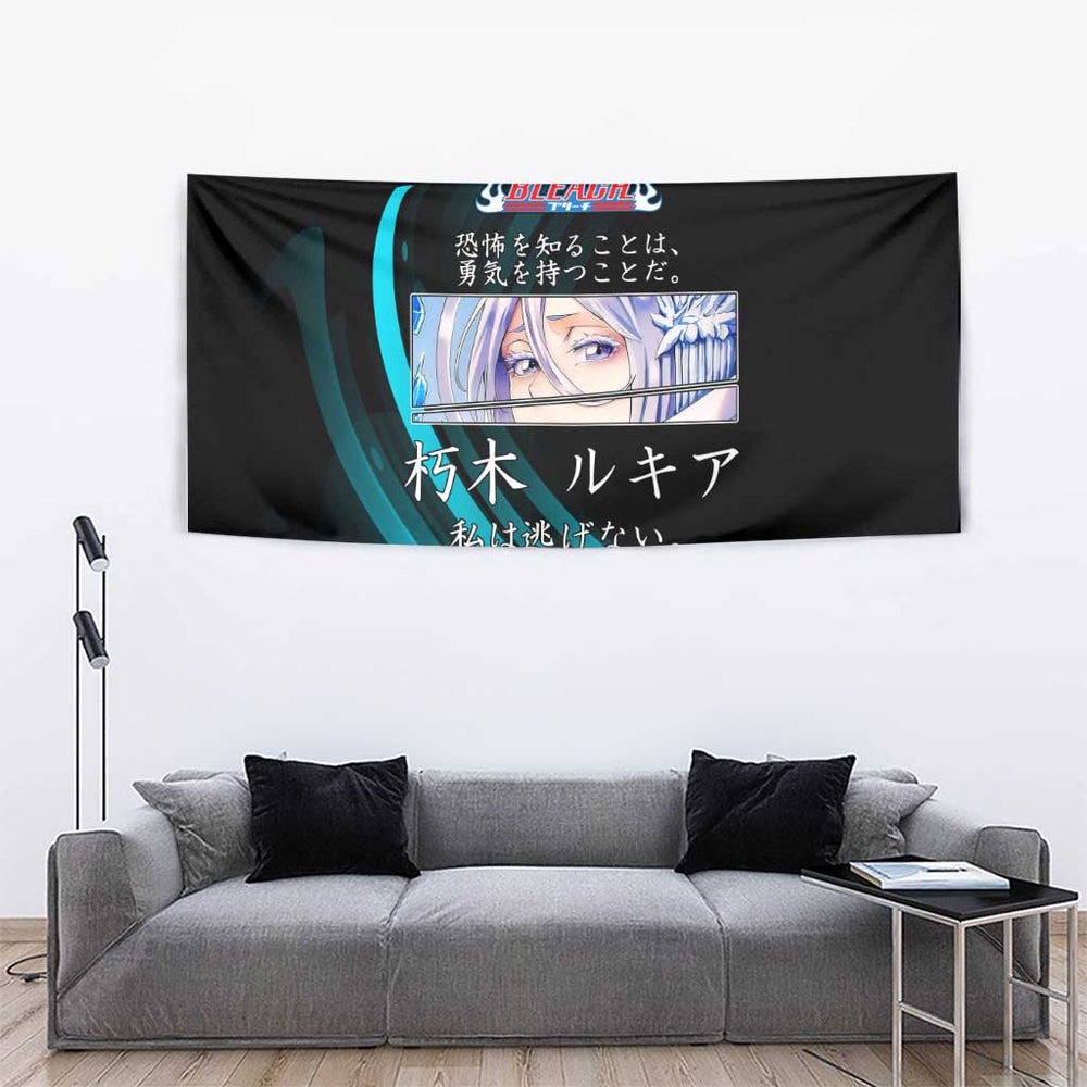Rukia Kuchiki Bleach Anime Black and Teal Theme Tumbler With Handle with Zanpakuto Pose and Japanese Quote Design TS04 Rukia Kuchiki Bleach Anime Black and Teal Theme Tumbler With Handle with Zanpakuto Pose and Japanese Quote Design TS04