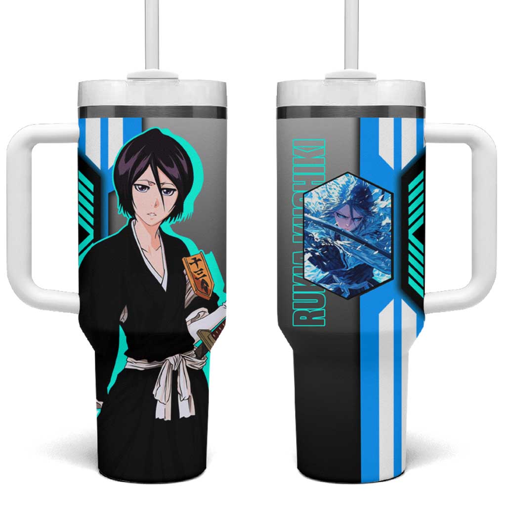 Rukia Kuchiki from Bleach Tumbler With Handle with Sword and Ice Powers Pose Design TS04
