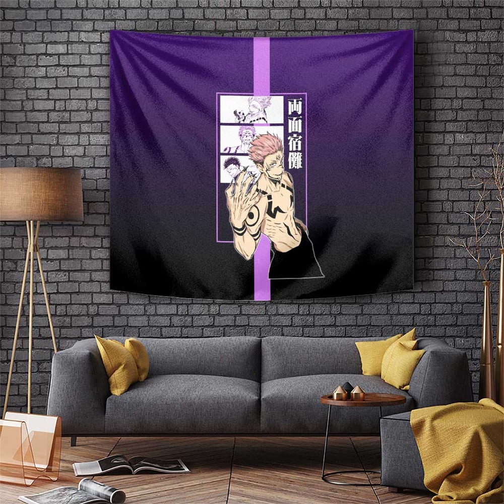 Ryomen Sukuna from Jujutsu Kaisen Tumbler With Handle with Purple Background and Multiple Poses Design TS04 Ryomen Sukuna from Jujutsu Kaisen Tumbler With Handle with Purple Background and Multiple Poses Design TS04