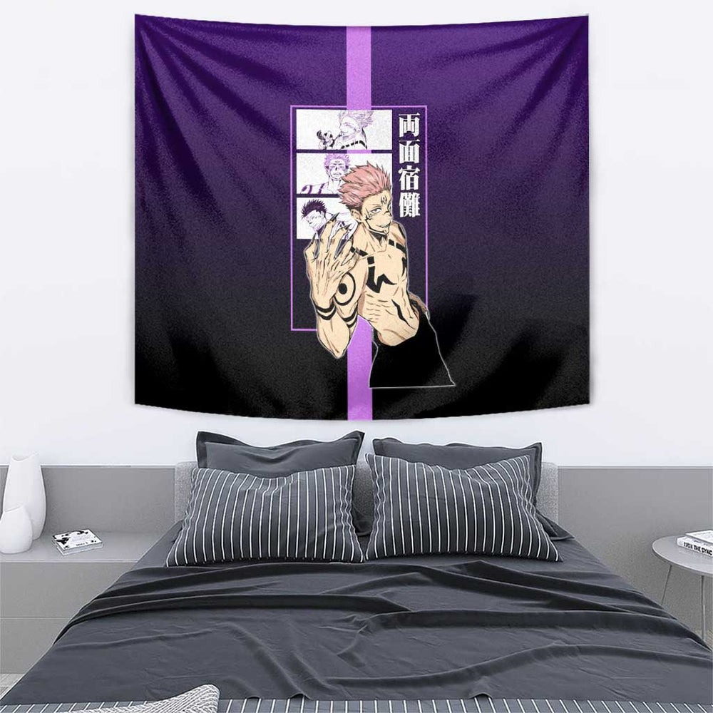 Ryomen Sukuna from Jujutsu Kaisen Tumbler With Handle with Purple Background and Multiple Poses Design TS04 Ryomen Sukuna from Jujutsu Kaisen Tumbler With Handle with Purple Background and Multiple Poses Design TS04