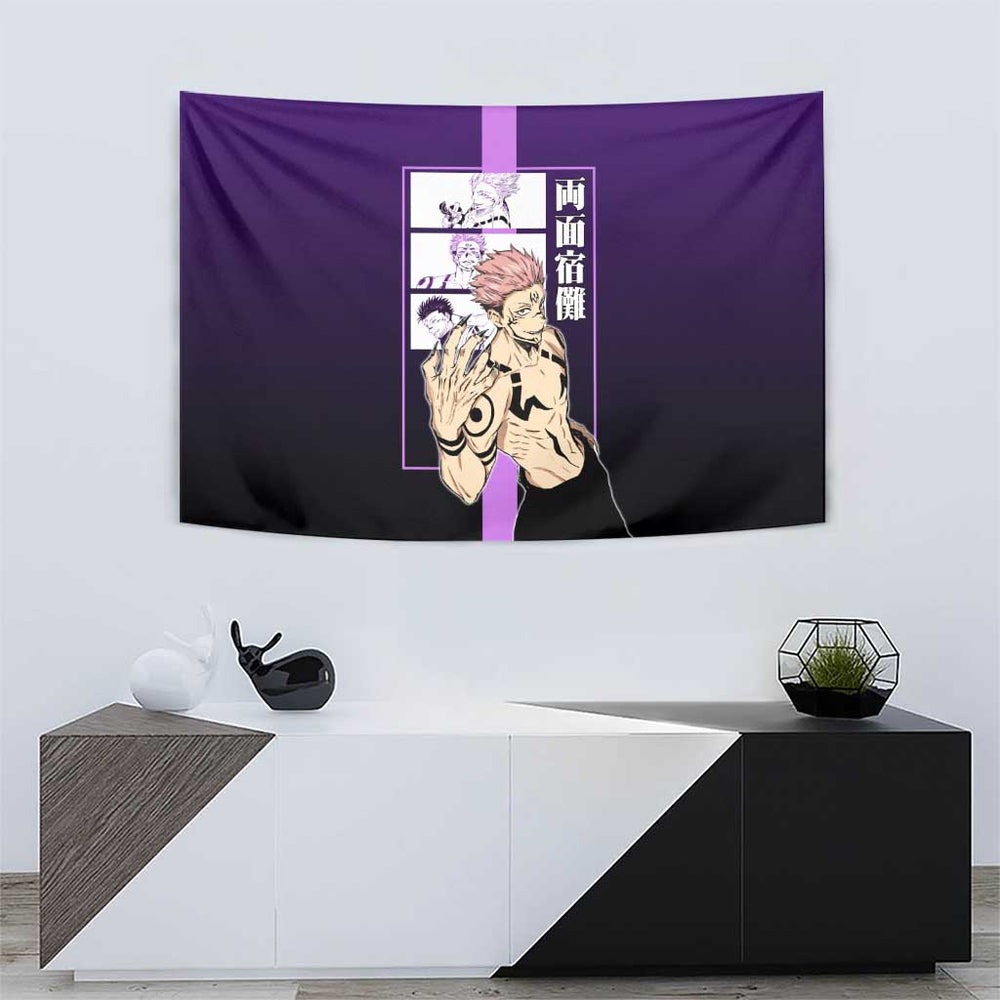 Ryomen Sukuna from Jujutsu Kaisen Tumbler With Handle with Purple Background and Multiple Poses Design TS04 Ryomen Sukuna from Jujutsu Kaisen Tumbler With Handle with Purple Background and Multiple Poses Design TS04