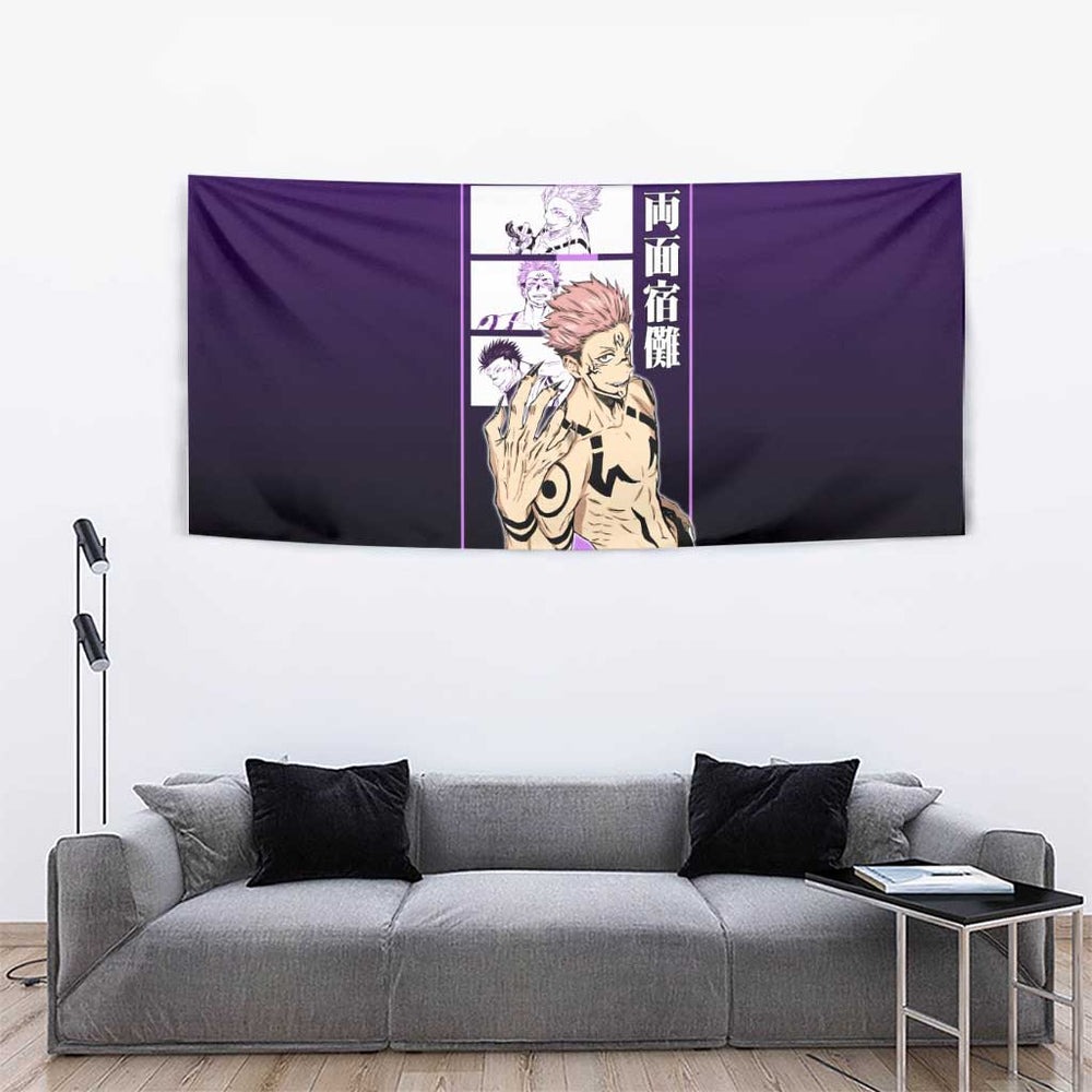 Ryomen Sukuna from Jujutsu Kaisen Tumbler With Handle with Purple Background and Multiple Poses Design TS04 Ryomen Sukuna from Jujutsu Kaisen Tumbler With Handle with Purple Background and Multiple Poses Design TS04