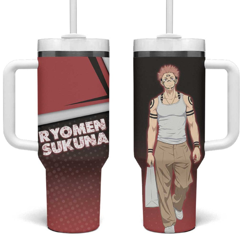 Ryomen Sukuna Tumbler With Handle Grunge Anime Poster Style TS04 Ryomen Sukuna Tumbler With Handle Grunge Anime Poster Style TS04