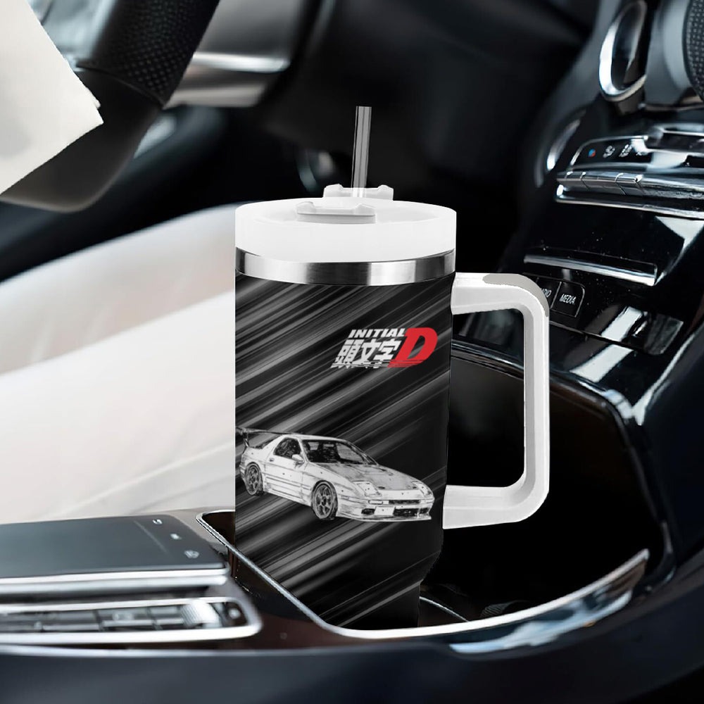 Ryosuke Takahashi RX-7 Initial D Tumbler With Handle Manga Mix Anime Style TS04 Ryosuke Takahashi RX-7 Initial D Tumbler With Handle Manga Mix Anime Style TS04