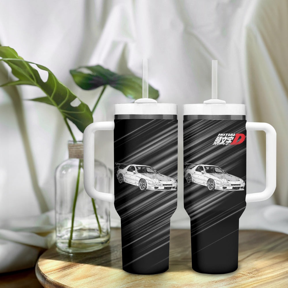 Ryosuke Takahashi RX-7 Initial D Tumbler With Handle Manga Mix Anime Style TS04 Ryosuke Takahashi RX-7 Initial D Tumbler With Handle Manga Mix Anime Style TS04