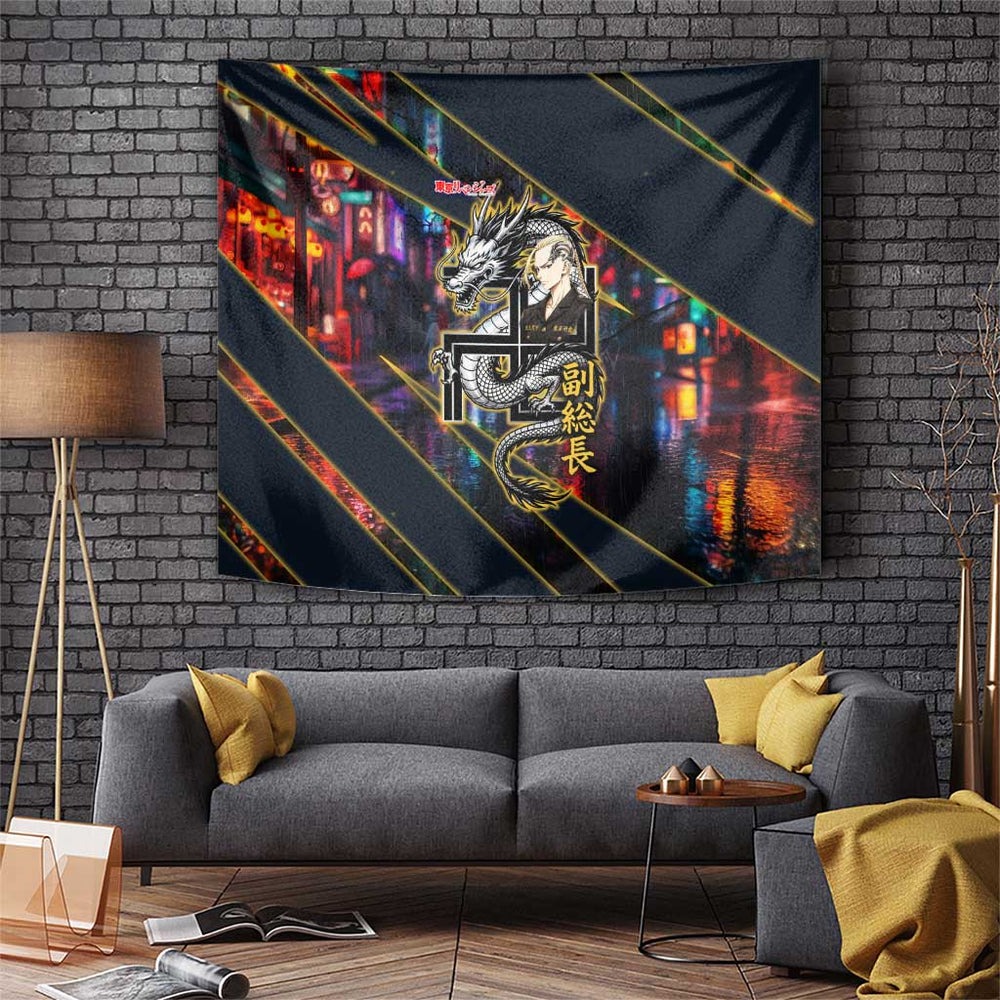 Ryuguji Ken Draken Tapestry Neon Dragon Yakuza Art Style TS04 Ryuguji Ken Draken Tapestry Neon Dragon Yakuza Art Style TS04