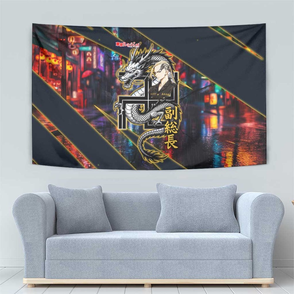 Ryuguji Ken Draken Tapestry Neon Dragon Yakuza Art Style TS04 Ryuguji Ken Draken Tapestry Neon Dragon Yakuza Art Style TS04