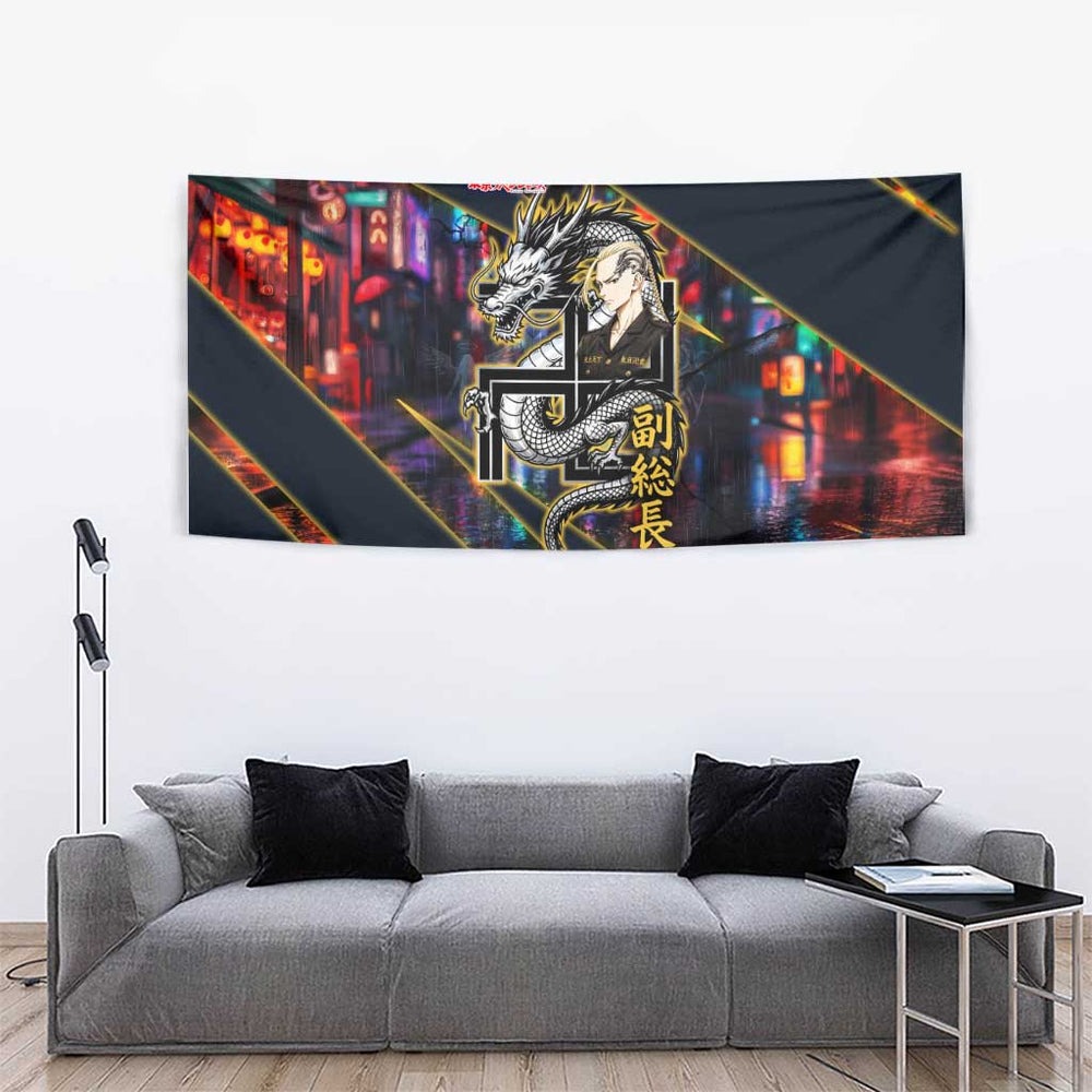 Ryuguji Ken Draken Tapestry Neon Dragon Yakuza Art Style TS04 Ryuguji Ken Draken Tapestry Neon Dragon Yakuza Art Style TS04
