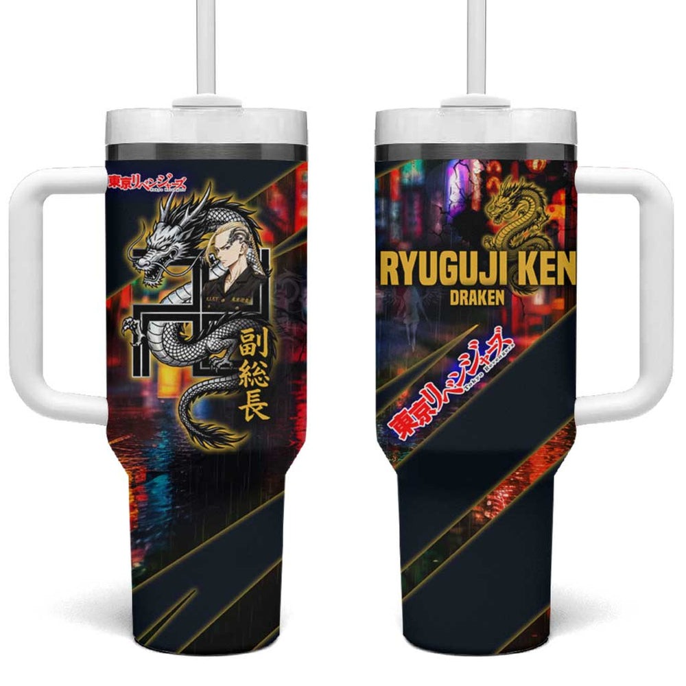 Ryuguji Ken Draken Tumbler With Handle Neon Dragon Yakuza Art Style TS04 Ryuguji Ken Draken Tumbler With Handle Neon Dragon Yakuza Art Style TS04