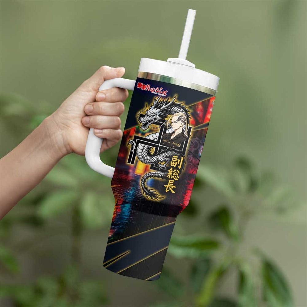 Ryuguji Ken Draken Tumbler With Handle Neon Dragon Yakuza Art Style TS04 Ryuguji Ken Draken Tumbler With Handle Neon Dragon Yakuza Art Style TS04